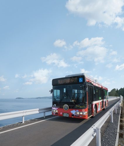 南三陸の新交通「 BRT 」の車両：「南三陸観光協会のHPから借用」